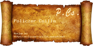 Policzer Csilla névjegykártya